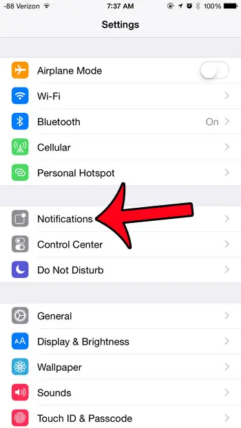 open the notifications menu