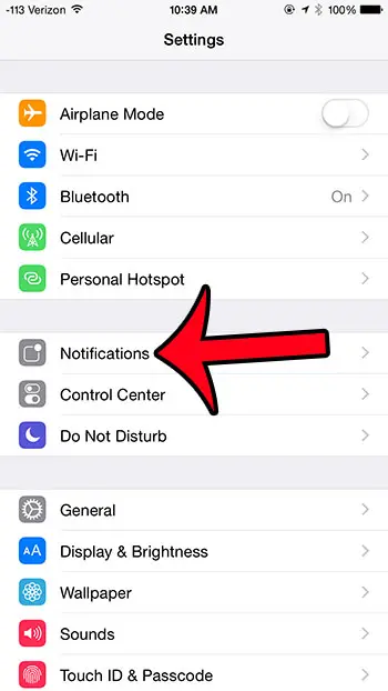 open the notifications menu