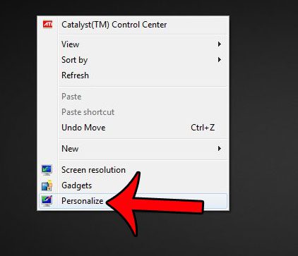 open the personalize menu