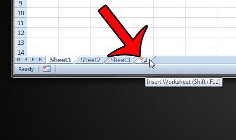 insert new worksheet tab