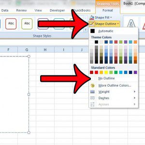 click the shape outline button, then click no outline