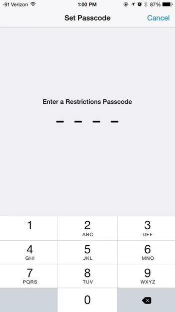 create a passcode