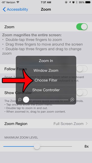 select the choose filter option