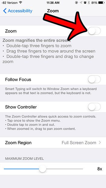 turn off the iPhone 6 zoom setting