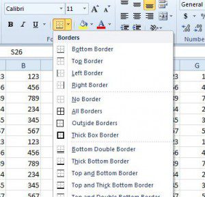 how to remove borders in excel 2010