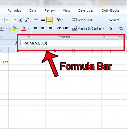 excel 2010 formula bar