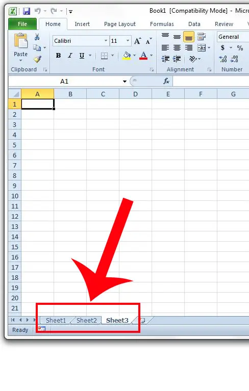 worksheet tabs inside an excel workbook