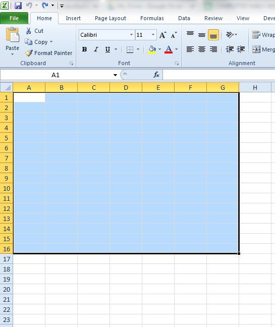 select the group of cells to fill