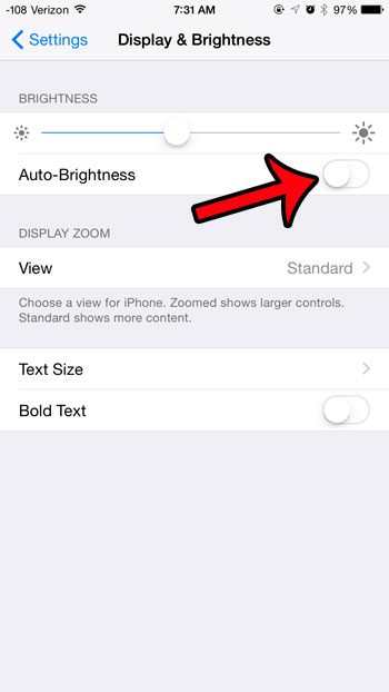 turn off the auto-brightness option