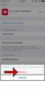 tap the remove button