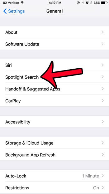 open the spotlight search menu