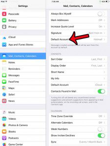 tap the default account button