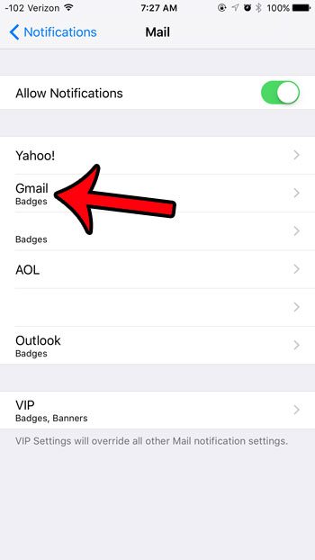 select an email account