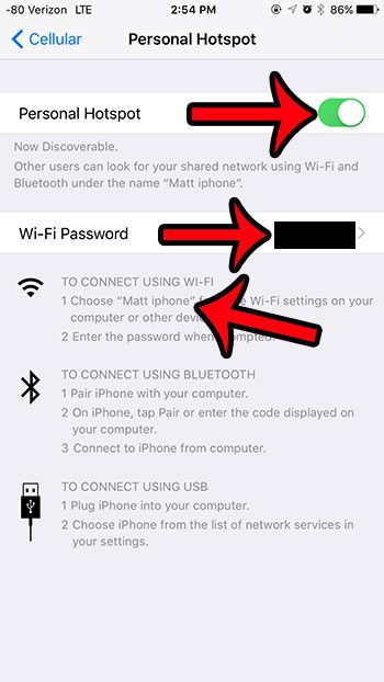 how to turn hotspot on iphone 6