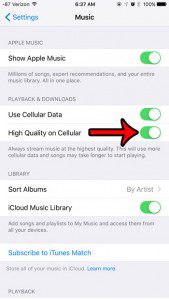select the high quality on cellular option