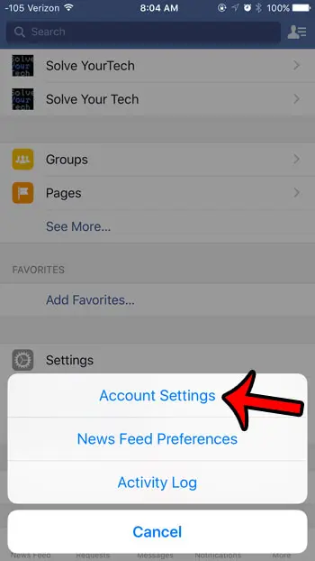 select account settings