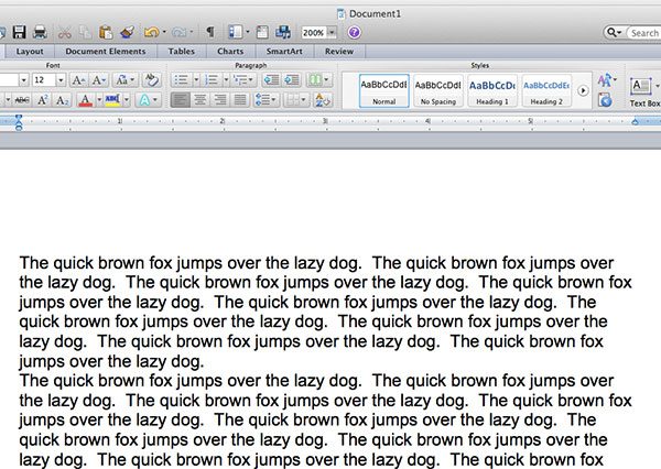 sample text in word 2011 for mac
