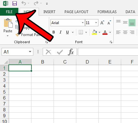 open the excel 2013 file menu