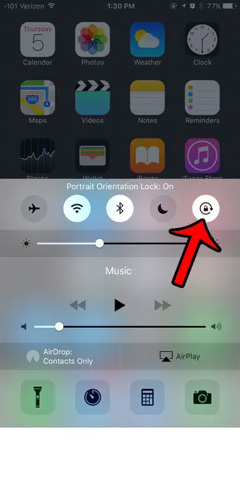 lock screen rotation in ios 9