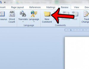 add a new comment in word 2010