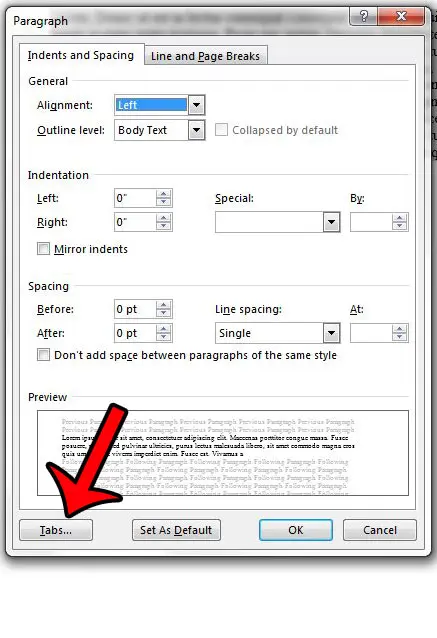 open the word 2013 tabs menu