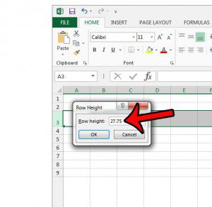 how to find row height in excel 2013