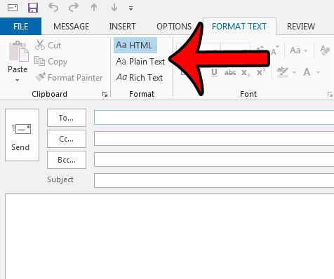 change message format in outlook 2013