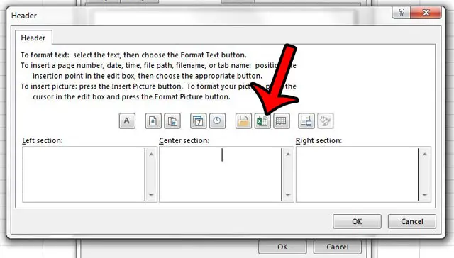 add a file name to the header in excel 2013