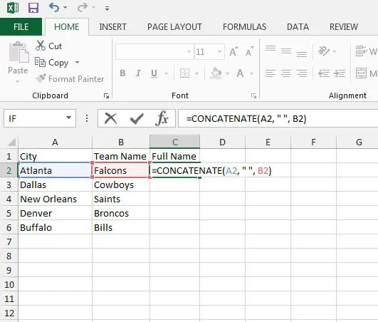 combine two text columns in excel 2013