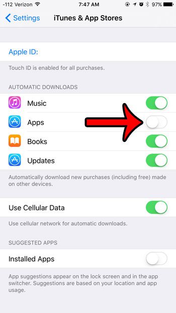 prevent automatic app download in ios 9