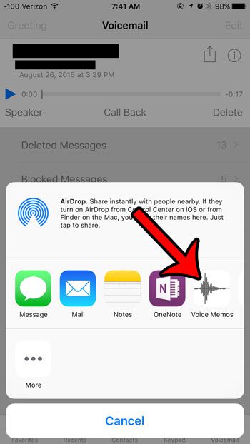 how to save voicemail as voice memo