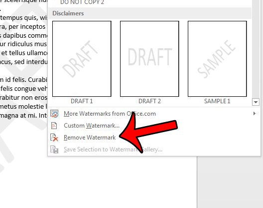 how to remove a watermark in word 2013