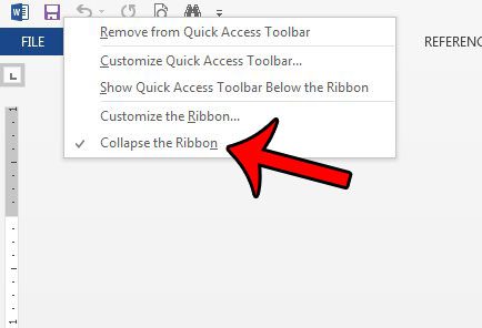 ribbon display quick access toolbar