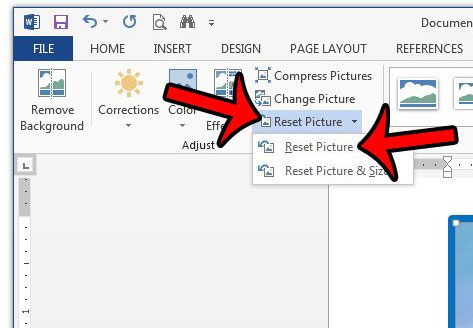 reset picture in word 2013
