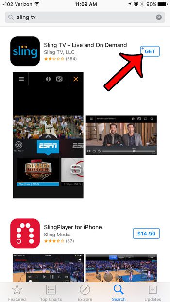 get the sling tv app