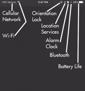 example iphone status bar icons