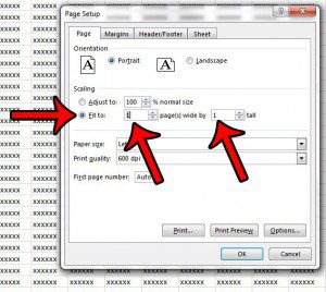 fit to one page in excel 2013