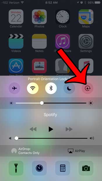 turn off iphone 6 screen rotation lock