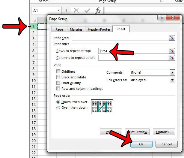 how to print titles in excel 2013