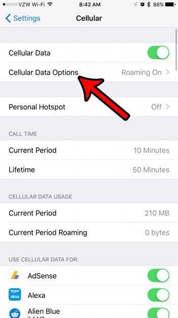 how to enable lte on iphoen