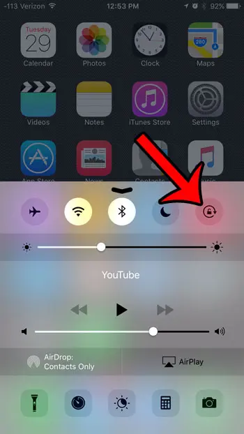 turn off portrait screen lock