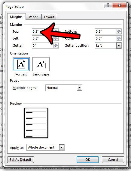 make the top margin smaller