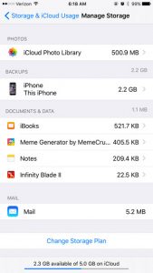 icloud storage detailed usage