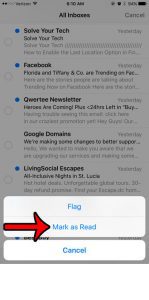 mark all emails as read on iphone 6