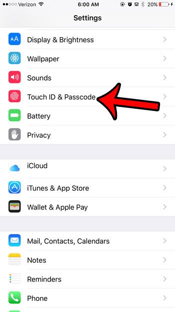 open touch id and passcode