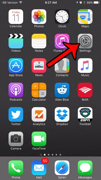 open settings