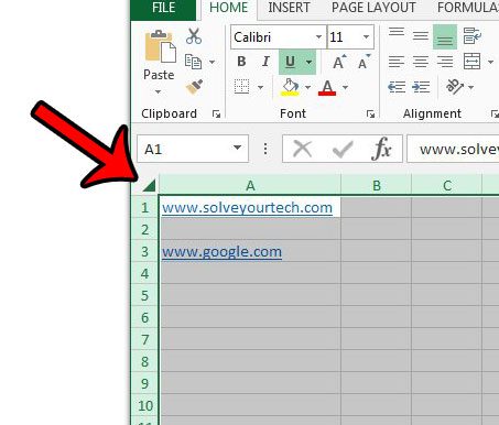 select all of the cells in your worksheet
