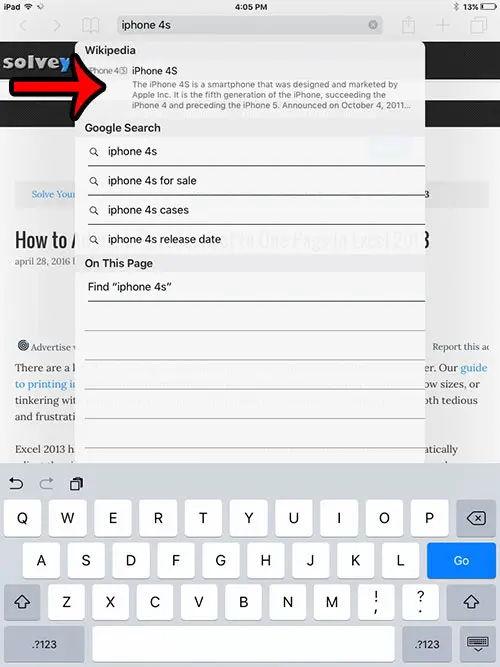 How to Turn Off Safari Suggestions on an iPad 1 example of safari suggestions on ipad