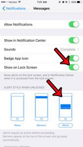 how receive text message alerts iphone 6