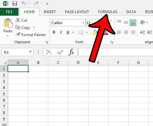 click the formulas tab